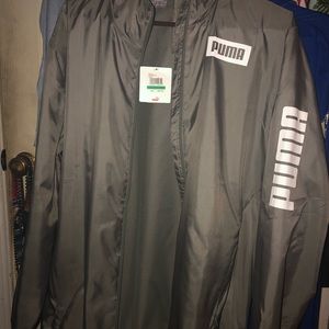 Brand new puma windbreaker mens large size L gray with tags